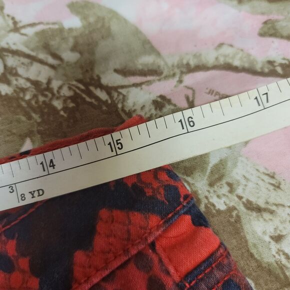 Red Snake Print Women Jeans - Picture 5 of 11